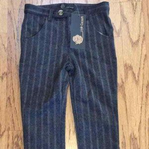 NWT-Little Cocoon Adjustable waist pants, size 5 boys, gray, striped